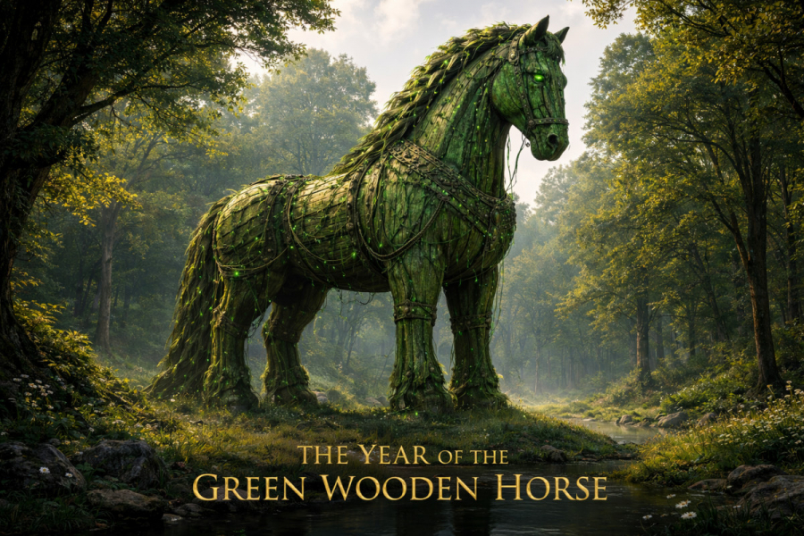 1954 год Зеленой Деревянной Лошади