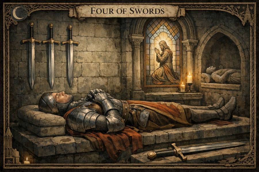 Четвірка мечів - значення карти Таро