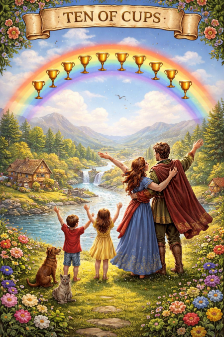 Десятка кубків - значення карти Таро