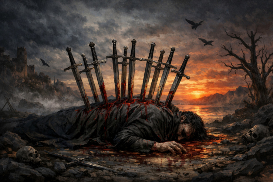 Десятка мечів - значення карти Таро