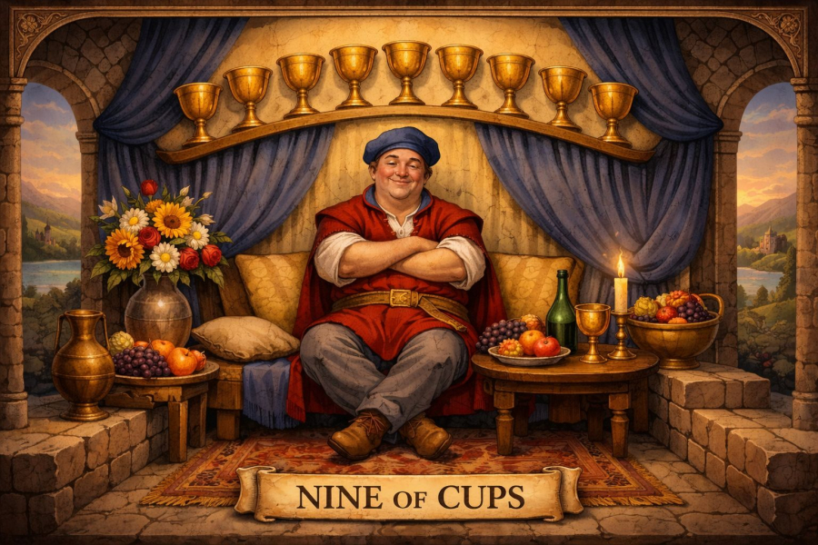 Дев’ятка кубків - значення карти Таро