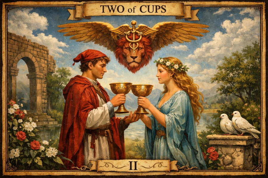 Двійка кубків - значення карти Таро