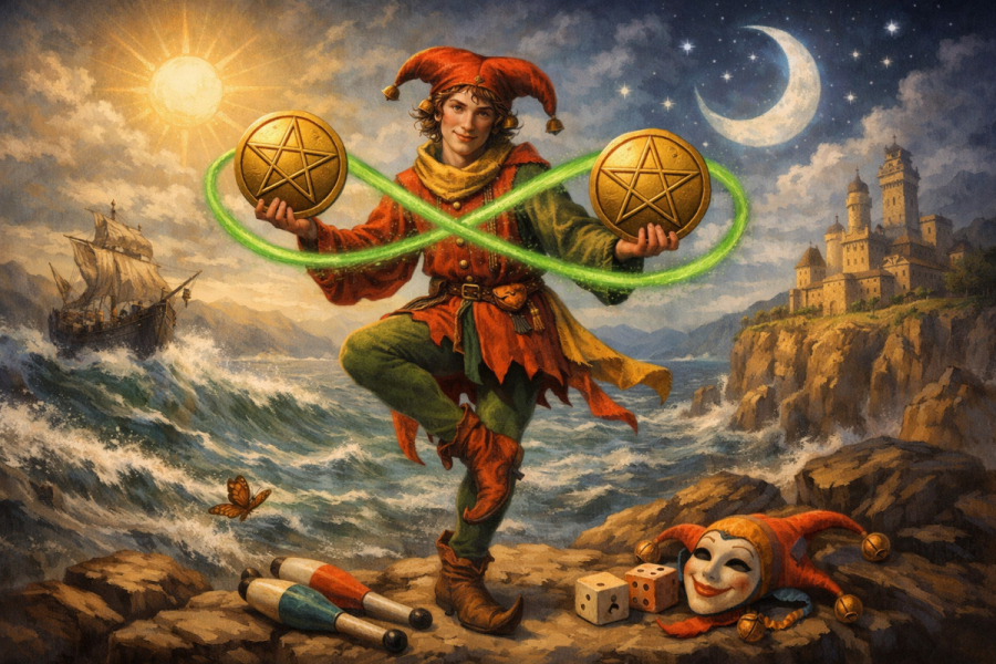 Двійка пентаклів - значення карти Таро