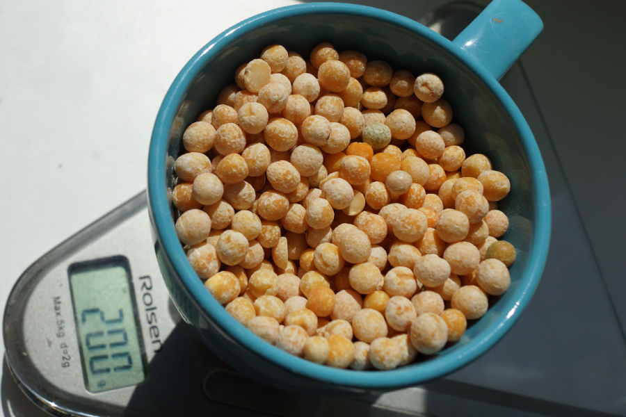 Горох цільний калорійність