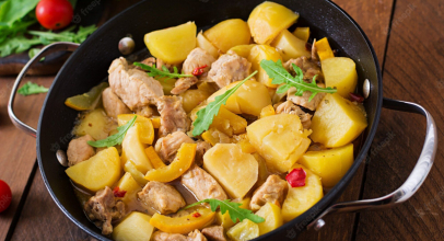 Картопля тушкована з м'ясом калорійність