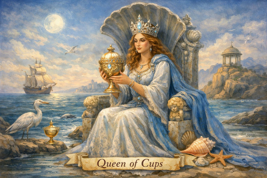 Королева кубків - значення карти Таро