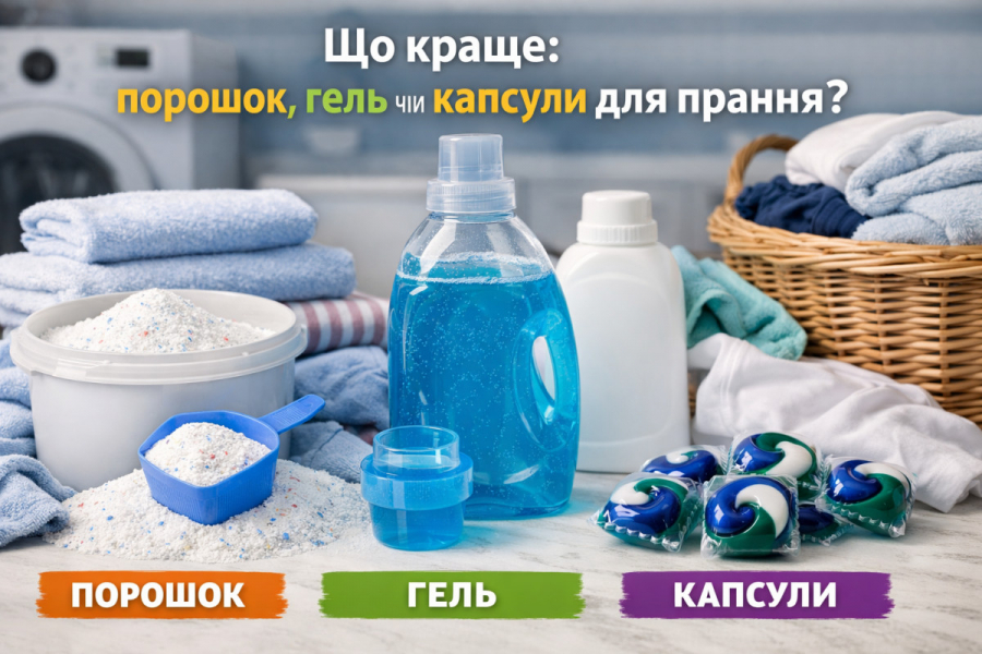 Що краще: порошок, гель чи капсули для прання