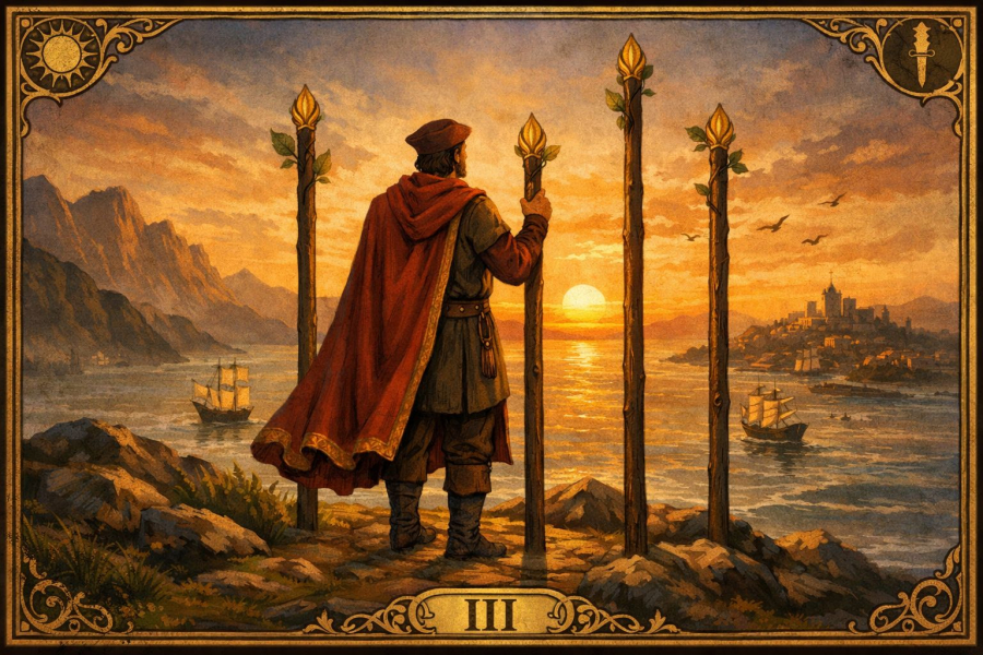 Трійка жезлів - значення карти Таро