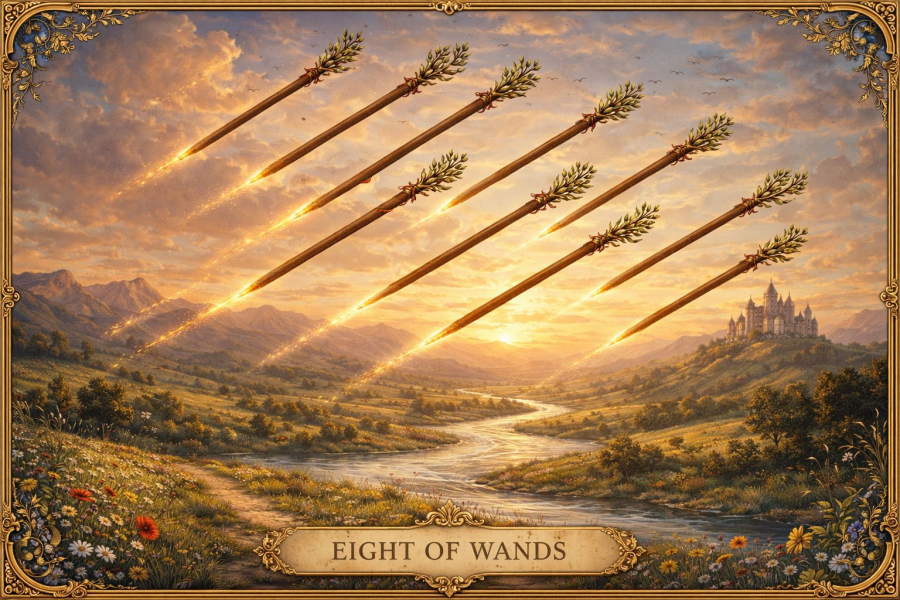Вісімка жезлів - значення карти Таро