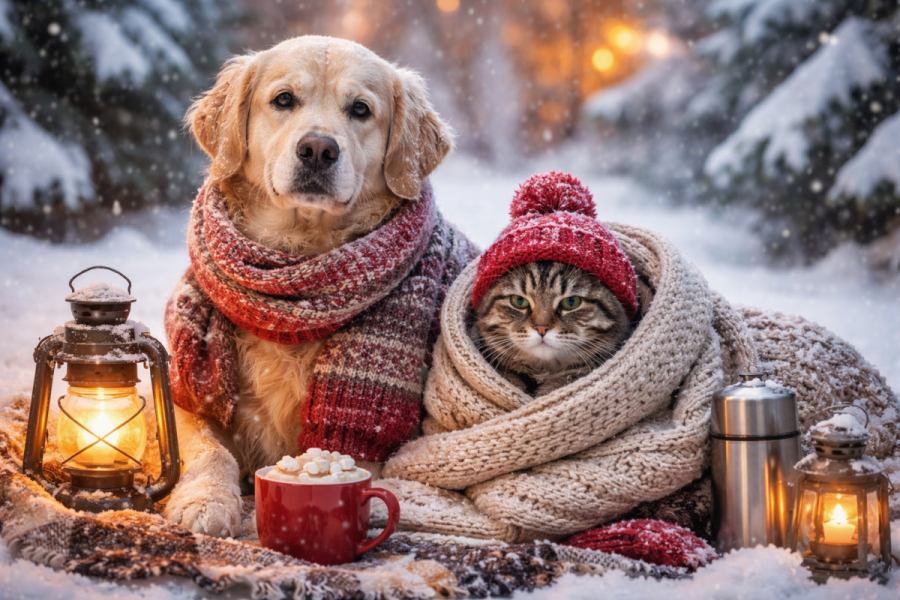 Як обігріти кішку чи собаку взимку