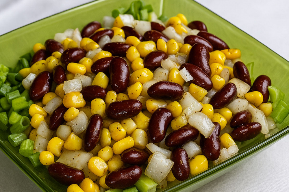 Салат із квасолі та кукурудзи
