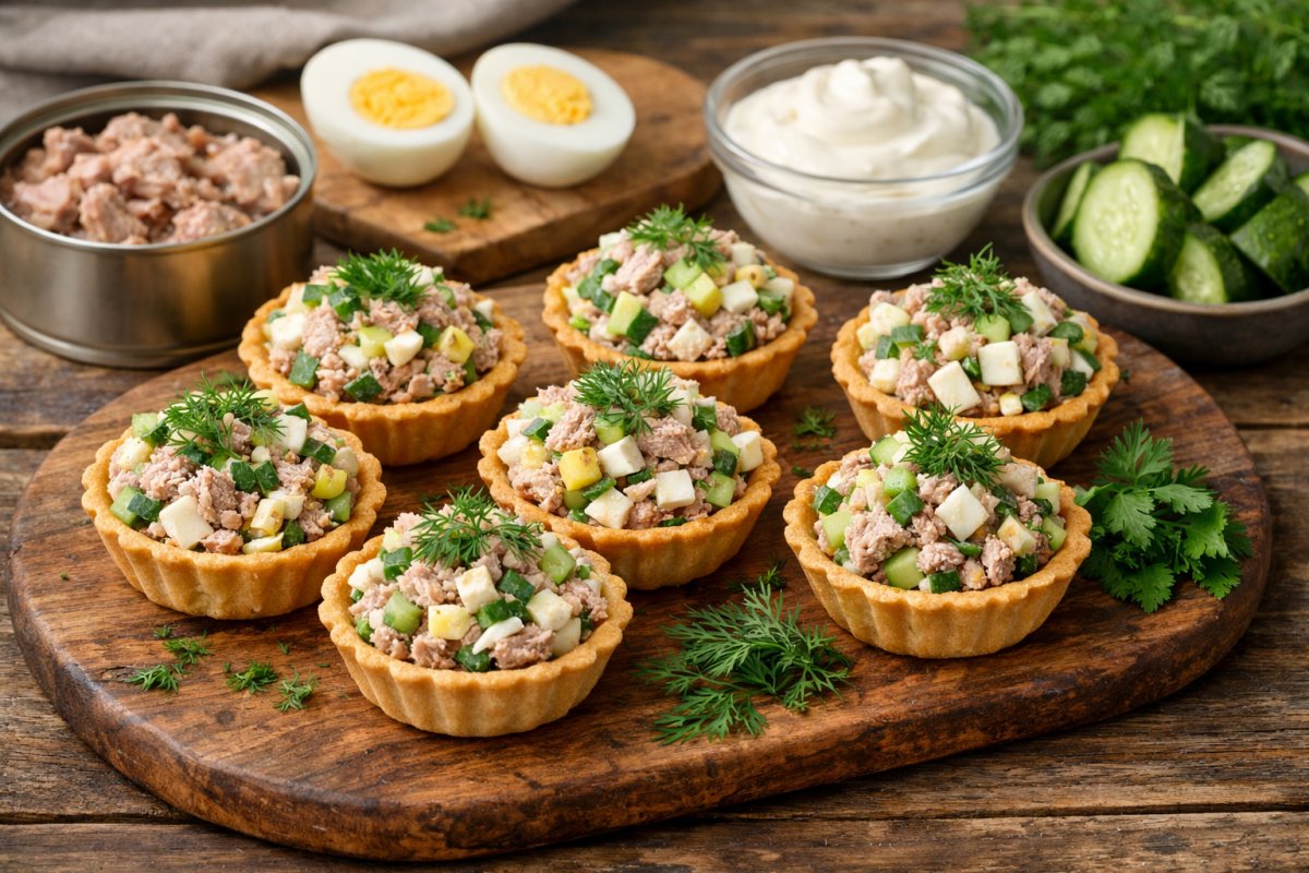 Ингредиенты для тарталеток с тунцом Ингредиенты для тарталеток с тунцом