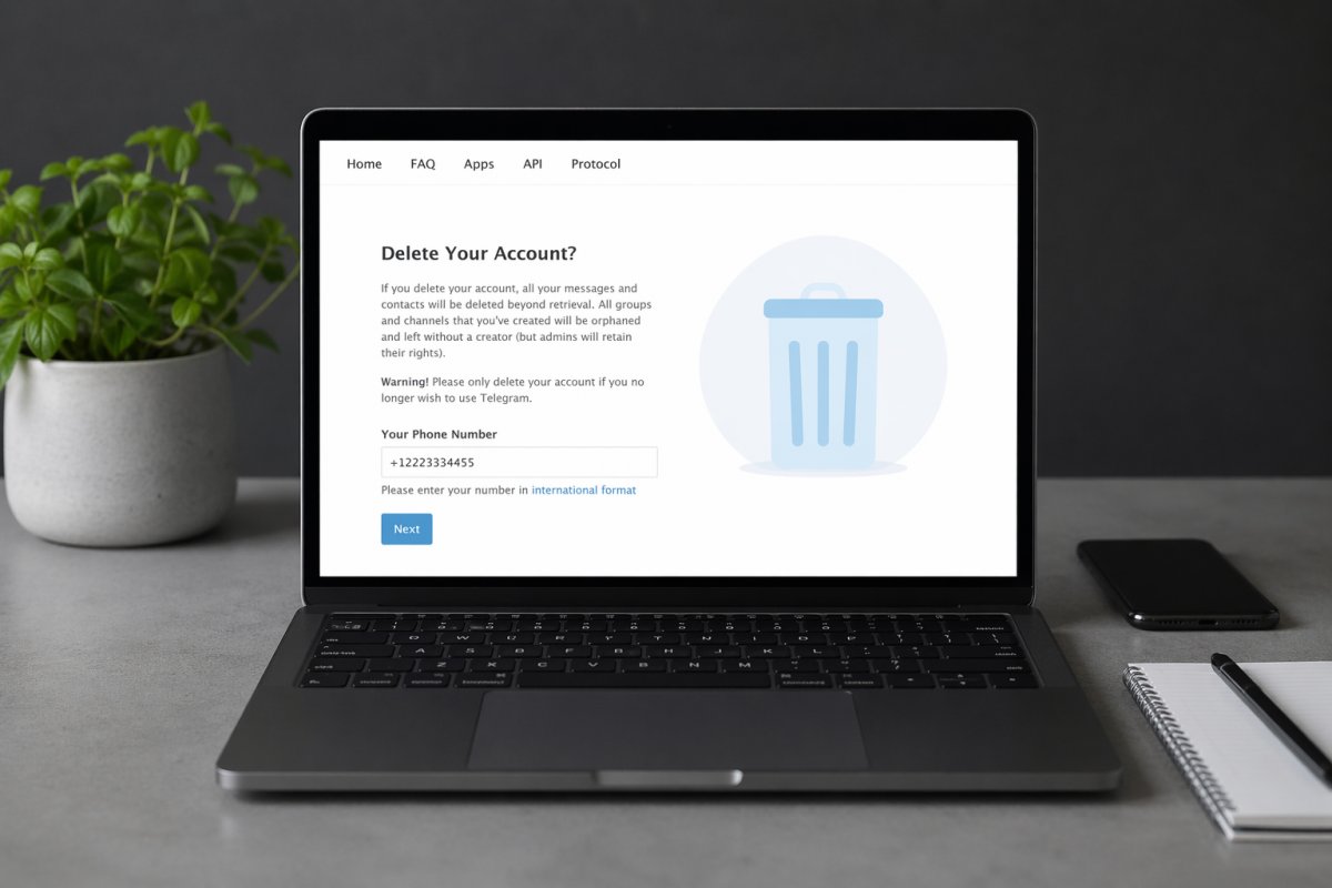 Як видалити обліковий запис Telegram через сайт
