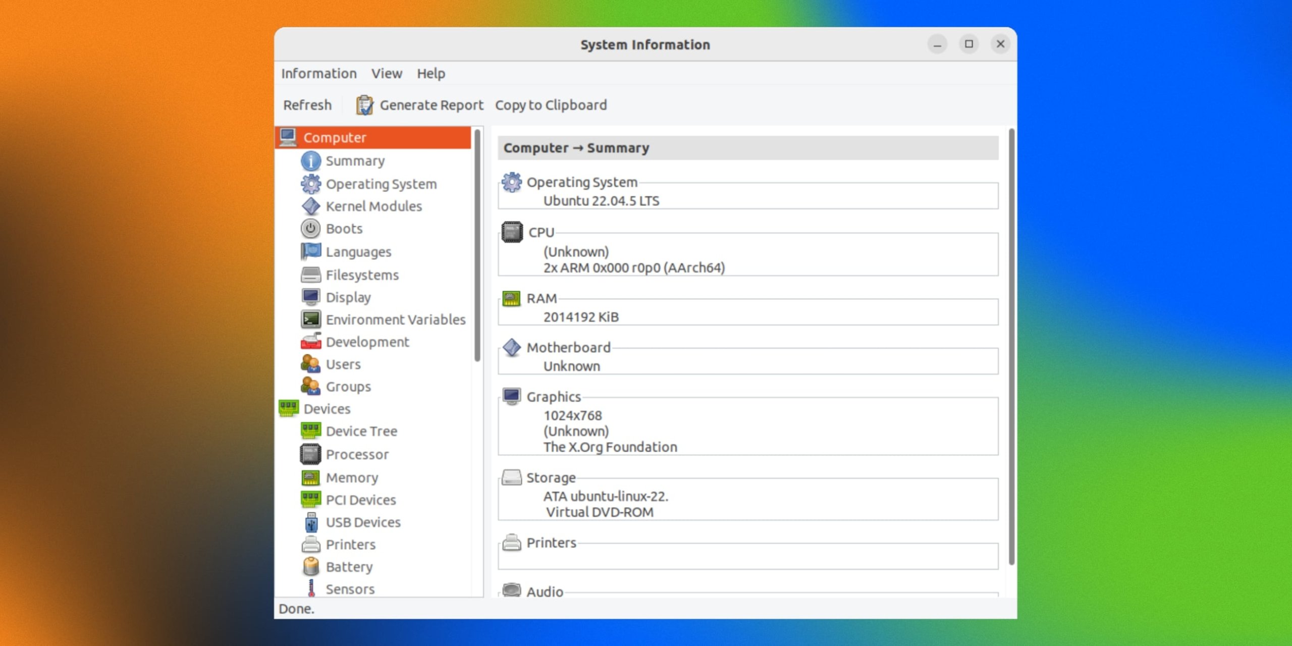 HardInfo Як дізнатися характеристики комп'ютера з Linux