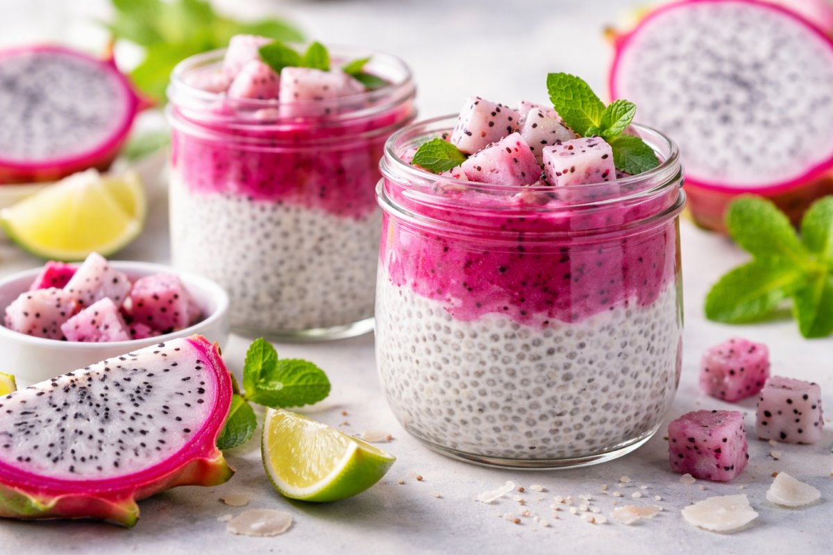 Чіа-пудинг з пітахайєю