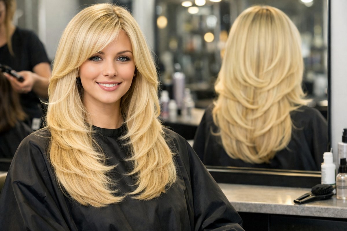 Стрижка слоями на длинные волосы